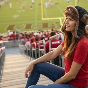 San Francisco 49ers Faux Fur Trapper Hat - Brown Plaid